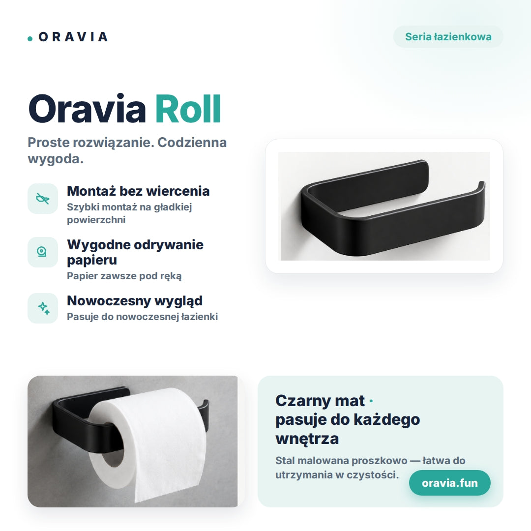 Oravia Roll – uchwyt na rolkę papieru bez wiercenia