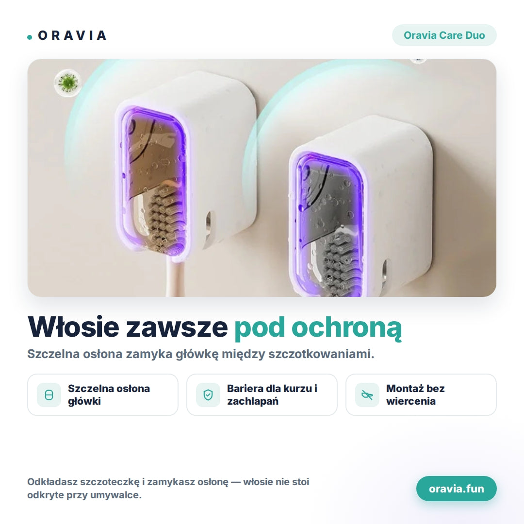 Oravia Care Duo – dwa uchwyty ochronne na szczoteczki