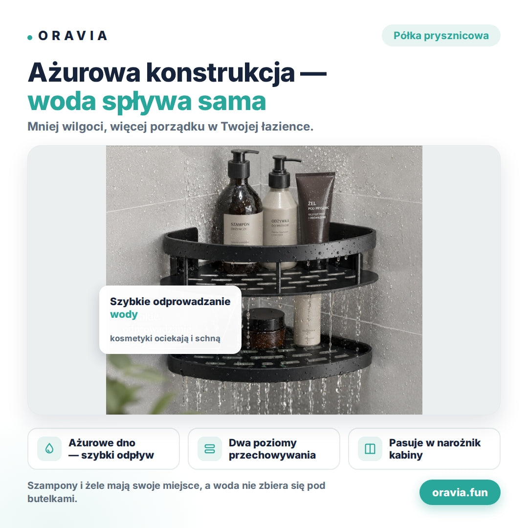 Oravia Shelf™ – Półka łazienkowa bez wiercenia