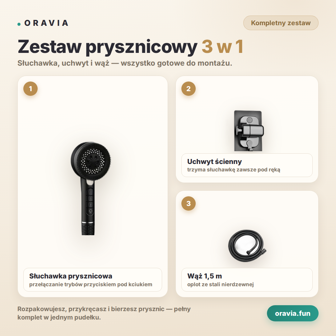 Oravia Prysznic 4w1 – słuchawka prysznicowa